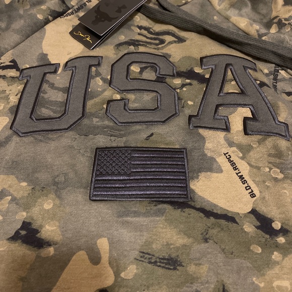 Rare Under Armour Project Rock Veterans Day Camo Flag Patch Hoodie - Picture 4 of 9